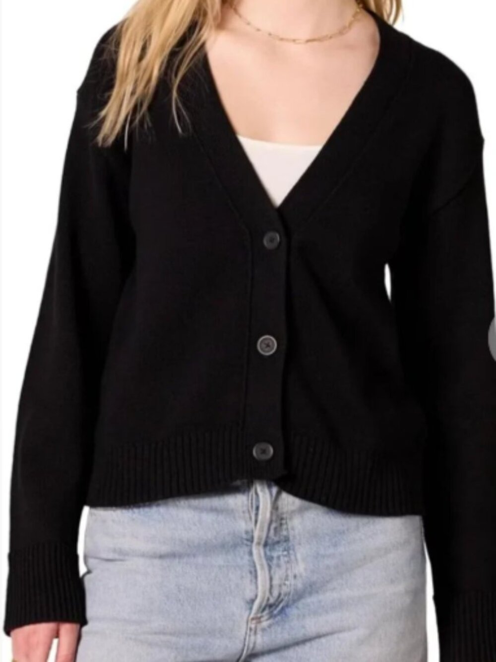 Coalition LA Black Button Cardigan